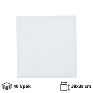 Papirnate serviete 2 sl 38×38 cm bele 40 l/pak