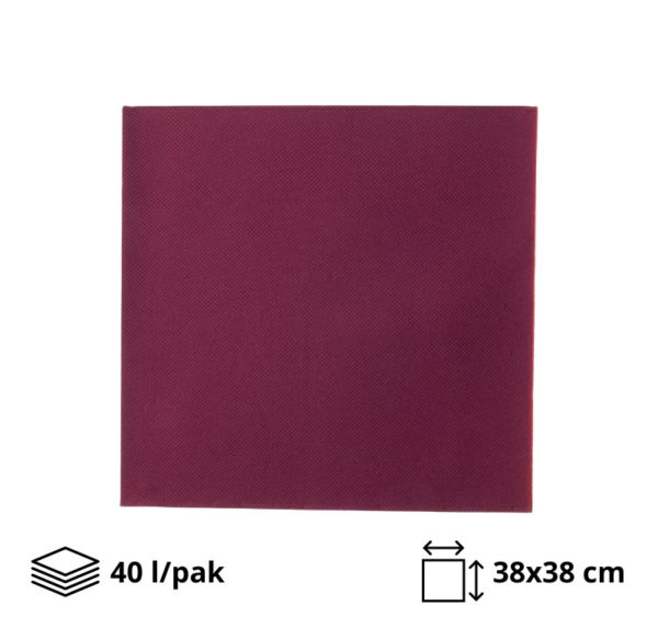 Papirnate serviete 2 sl 38×38 cm bordo 40 l/pak