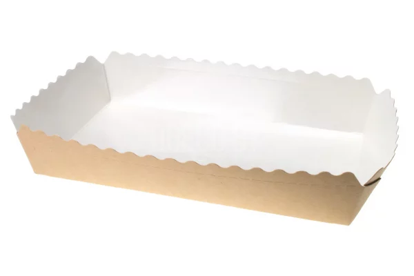 Papirnata škatla za torto Bake 600 185x105x30 mm  kraft (60 kos/pak)