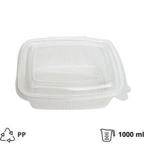 Posodica s pokrovom РР 1000 ml 185×135х70 mm prozorna [50 kos/pak]