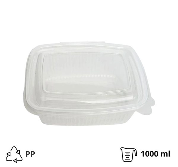 Posodica s pokrovom РР 1000 ml 185×135х70 mm prozorna [50 kos/pak]