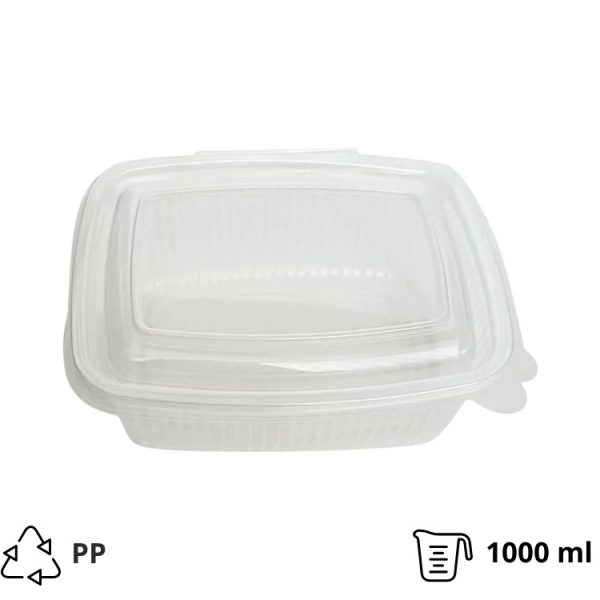 Posodica s pokrovom РР 1000 ml 185×135х70 mm prozorna [50 kos/pak]