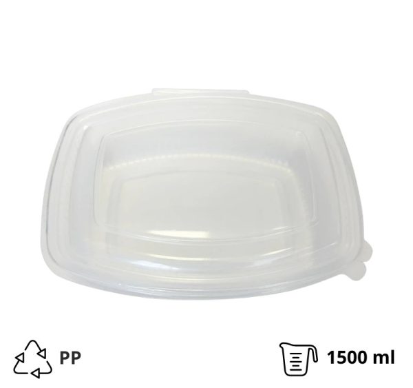 Posodica s pokrovom РР 1500 ml 200×190х65 mm prozorna [50 kos/pak]