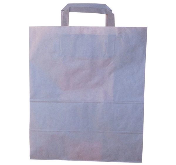 Papirnata nosilna vrečka z ravnim ročajem 180x90x290 mm kraft (50 kos/pak)