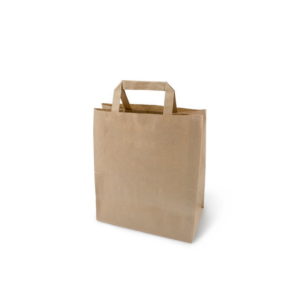 Papirnata nosilna vrečka z ravnim ročajem 180х80(x90)х220 mm kraft (50 kos/pak)