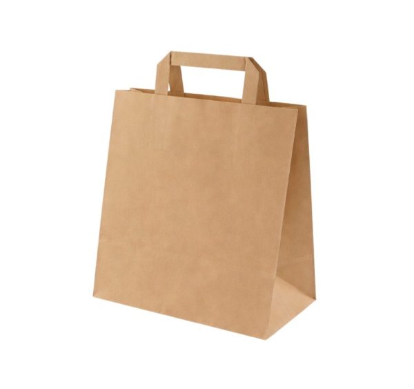 Papirnata nosilna vrečka z ravnim ročajem 260x170x250 mm kraft 250 kos