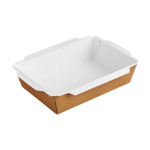 Papirnata posoda 1200 ml 180×120х50 mm kraft, brez poklopca 50 kos