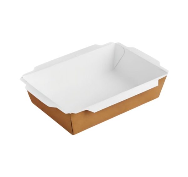 Papirnata posoda 1200 ml 180×120х50 mm kraft, brez poklopca 50 kos