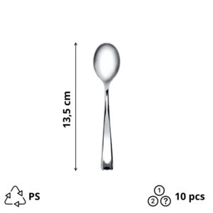 Žlica kavna plastična Sabert 13,5 cm kovinska 10 kosov / paket