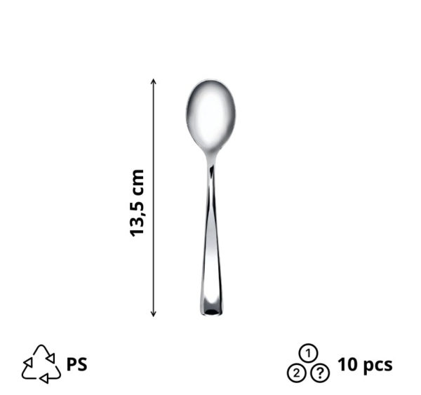 Žlica kavna plastična Sabert 13,5 cm kovinska 10 kosov / paket