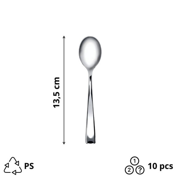 Žlica kavna plastična Sabert 13,5 cm kovinska 10 kosov / paket
