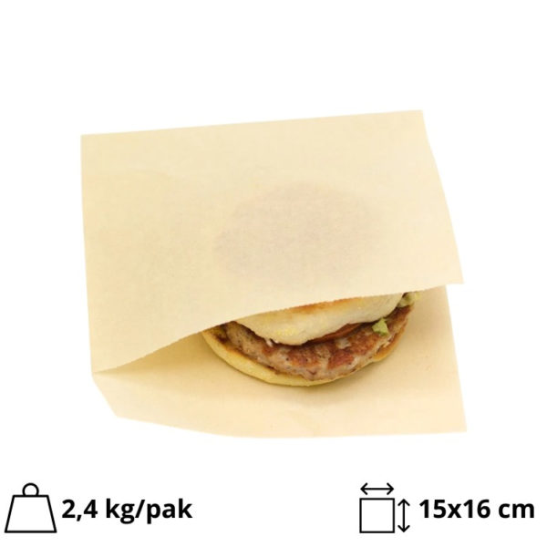 Vrečka za hamburger M 150×160 mm kraft 1000 kos/pak