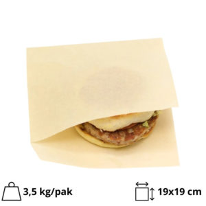 Vrečka za hamburger L 190×190 mm kraft 1000 kos/pak