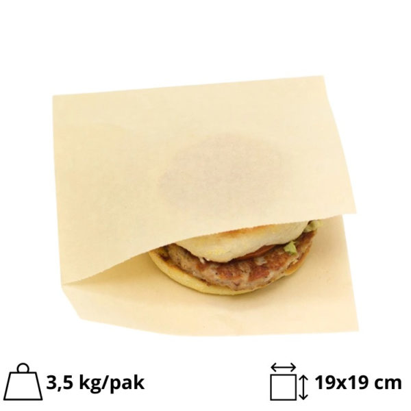 Vrečka za hamburger L 190×190 mm kraft 1000 kos/pak