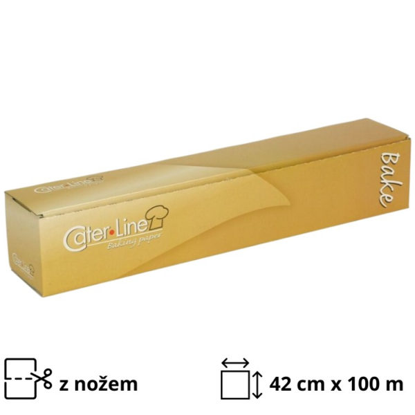 Papir za peko 42cm x 100m bela z nožem