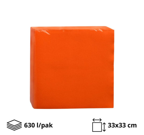 Papirnate serviete 2 sl 33×33 cm oranžnai 630 l/pak