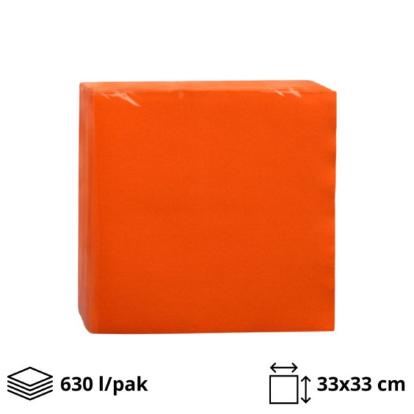 Papirnate serviete 2 sl 33×33 cm oranžnai 630 l/pak