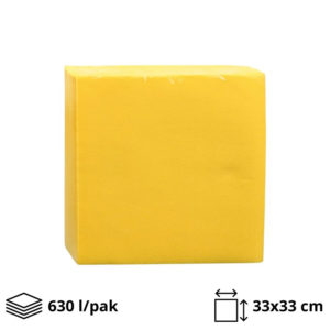 Papirnate serviete 2 sl 33×33 cm rumena 630 l/pak