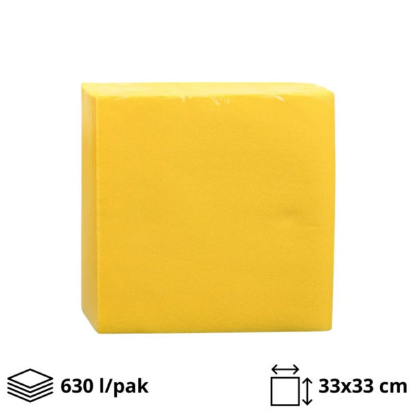 Papirnate serviete 2 sl 33×33 cm rumena 630 l/pak