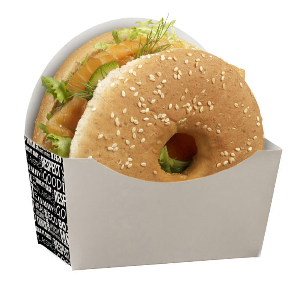 Burger/Bagel embalaža 120x50x120mm, Black&White (50 kos/pak)