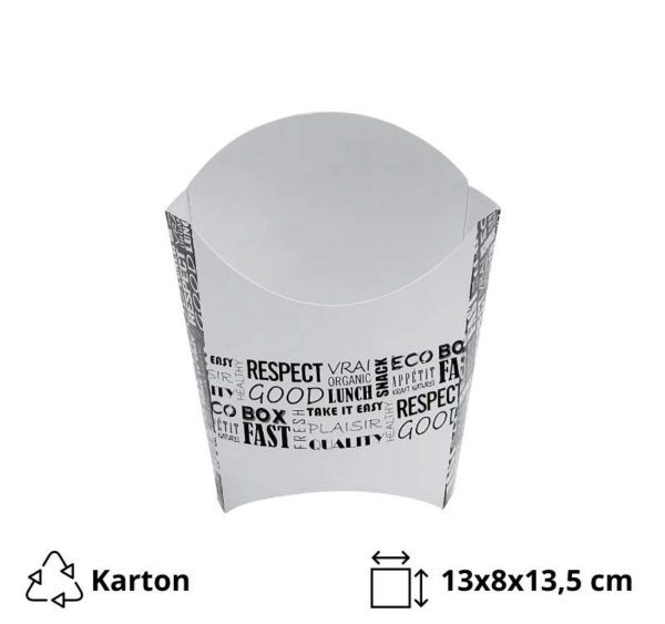 Žepek za krompirček 130x80x135mm, Black&White [9 kos/pak]