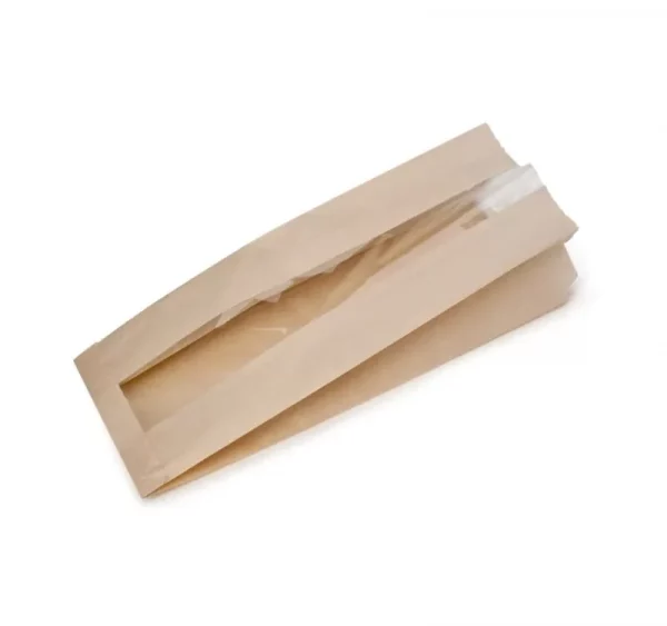 Papirnata vrečka s oknom 180x280x50 mm kraft (1000 kos/pak)