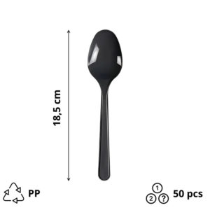 Plastična žlica PP 18,5 cm temno siva 50 kos