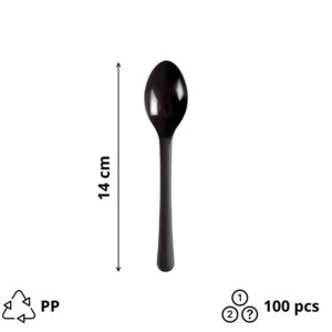 Plastična žlica PP 14 cm temno siva 100 kos