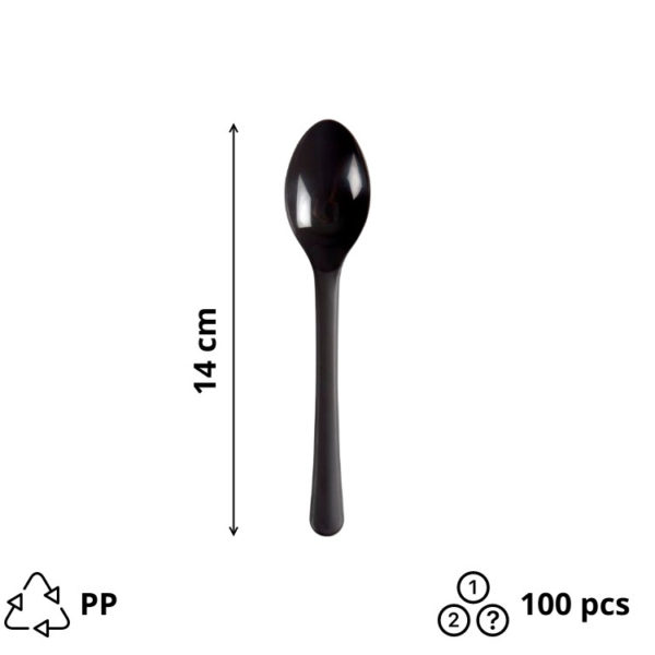 Plastična žlica PP 14 cm temno siva 100 kos