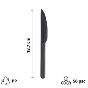 Nož PP 18,7 cm temno siva 50 kos
