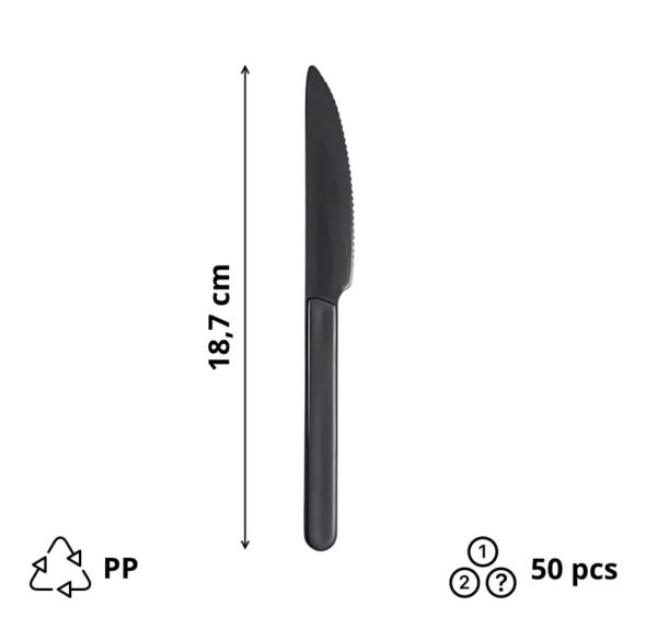 Nož PP 18,7 cm temno siva 50 kos
