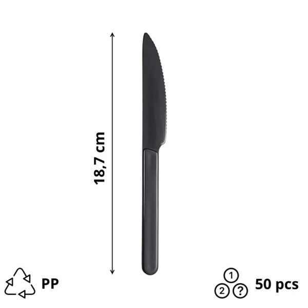 Nož PP 18,7 cm temno siva 50 kos