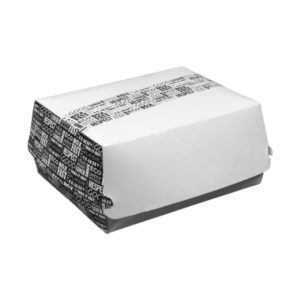 Burger embalaža 225x180x90 mm, Black&White 50 kos