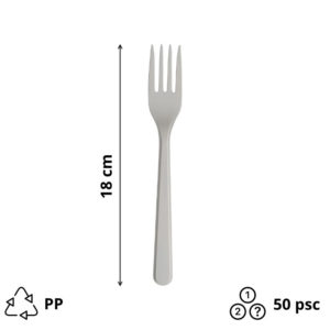 Plastična vilica PP 18 cm bele 50 kos