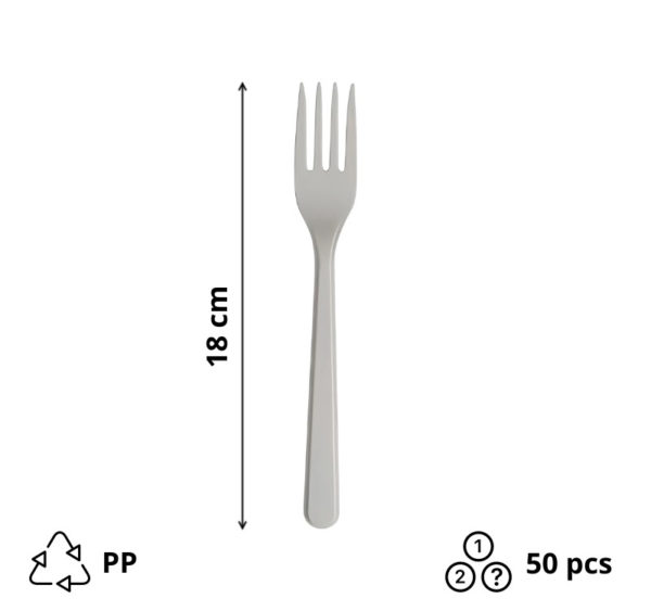 Plastična vilica PP 18 cm bele 50 kos