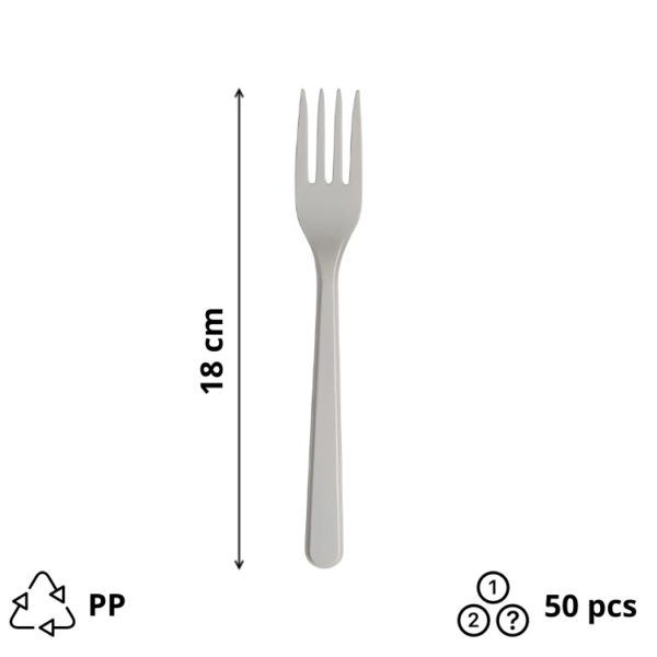 Plastična vilica PP 18 cm bele 50 kos