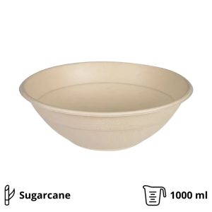 Embalaža BIO (sugarcanes) 1000 ml d=200 mm h=65 mm brez pokrova  50 kos