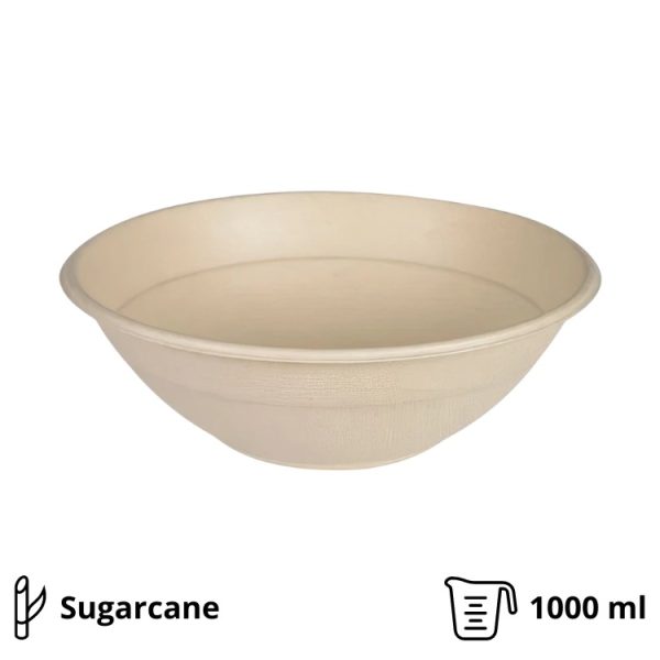 Embalaža BIO (sugarcanes) 1000 ml d=200 mm h=65 mm brez pokrova 50 kos