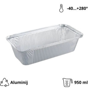Alu posodica 950 ml 225x113x58 mm 100 kos