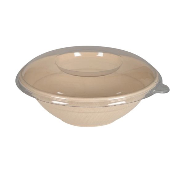 Embalaža BIO (sugarcanes) d-200mm h-65mm, 1000ml s pokrovom, 50 kos (komplet)