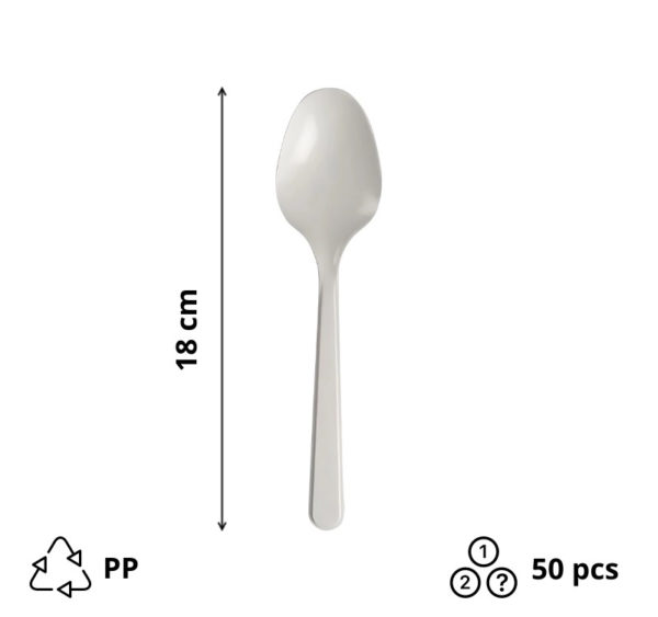 Plastična žlica PP 18 cm bela 50 kos
