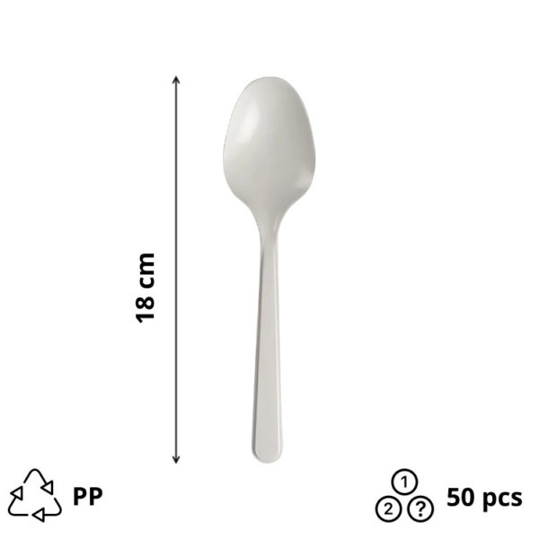 Plastična žlica PP 18 cm bela 50 kos