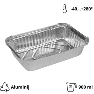 Alu posodica 900 ml 212x147x48 mm 100 kos