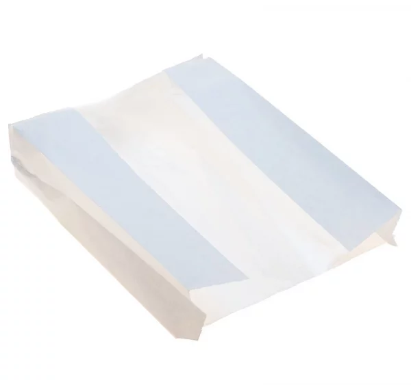 Papirnata vrečka z oknom 200(100)х60х300 mm bela (100 kos/pak)