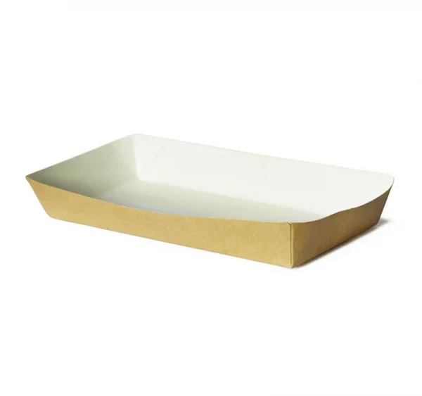 Papirnata ladjica 160х100х40 mm bel/kraft (250 kos/pak)