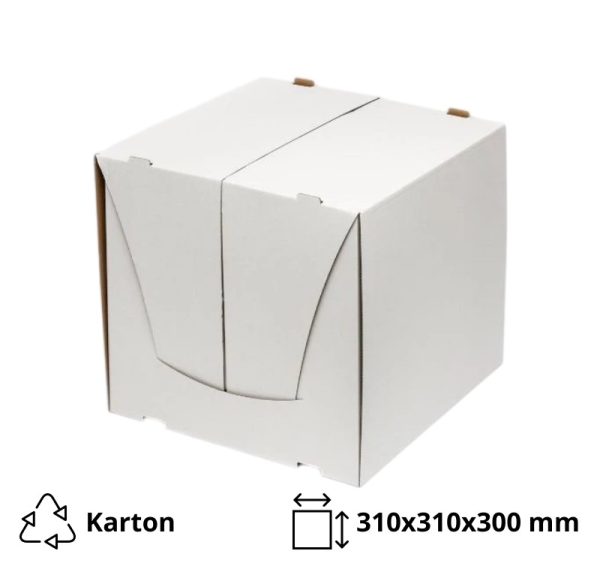 Škatla za torte 310x310x300 mm, bela