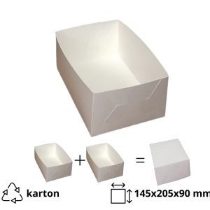 Škatla za sladico brez okna 145x205x90 mm, bela (pokrov-dno) [10 kos/pak]