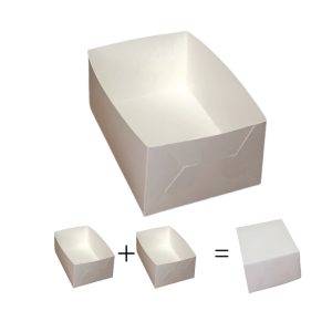 Škatla za sladico brez okna 145x205x90 mm, bela (pokrov-dno) [10 kos/pak]