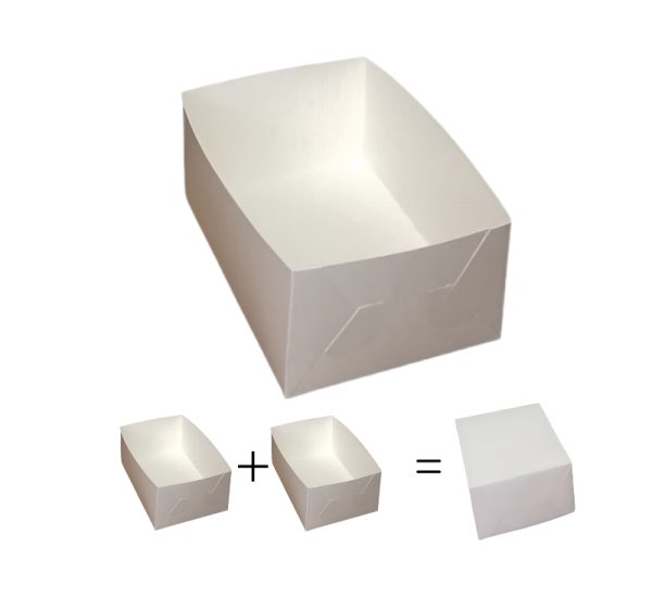 Škatla za sladico brez okna 145x205x90 mm, bela (pokrov-dno) [10 kos/pak]