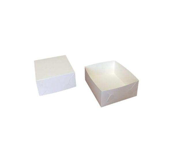 Škatla za sladico brez okna 195x225x90 mm, bela (pokrov-dno) (10 kos/pak)
